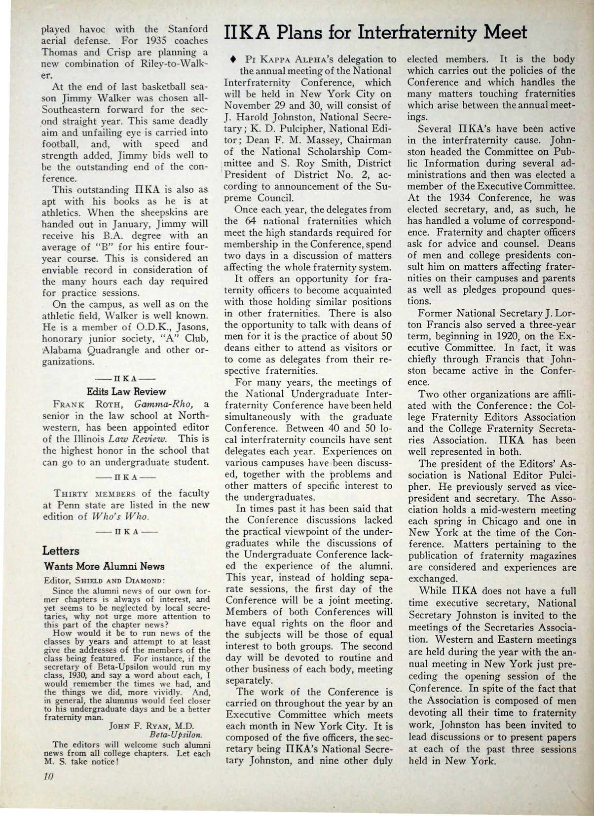 Edits Law Review, October 1935